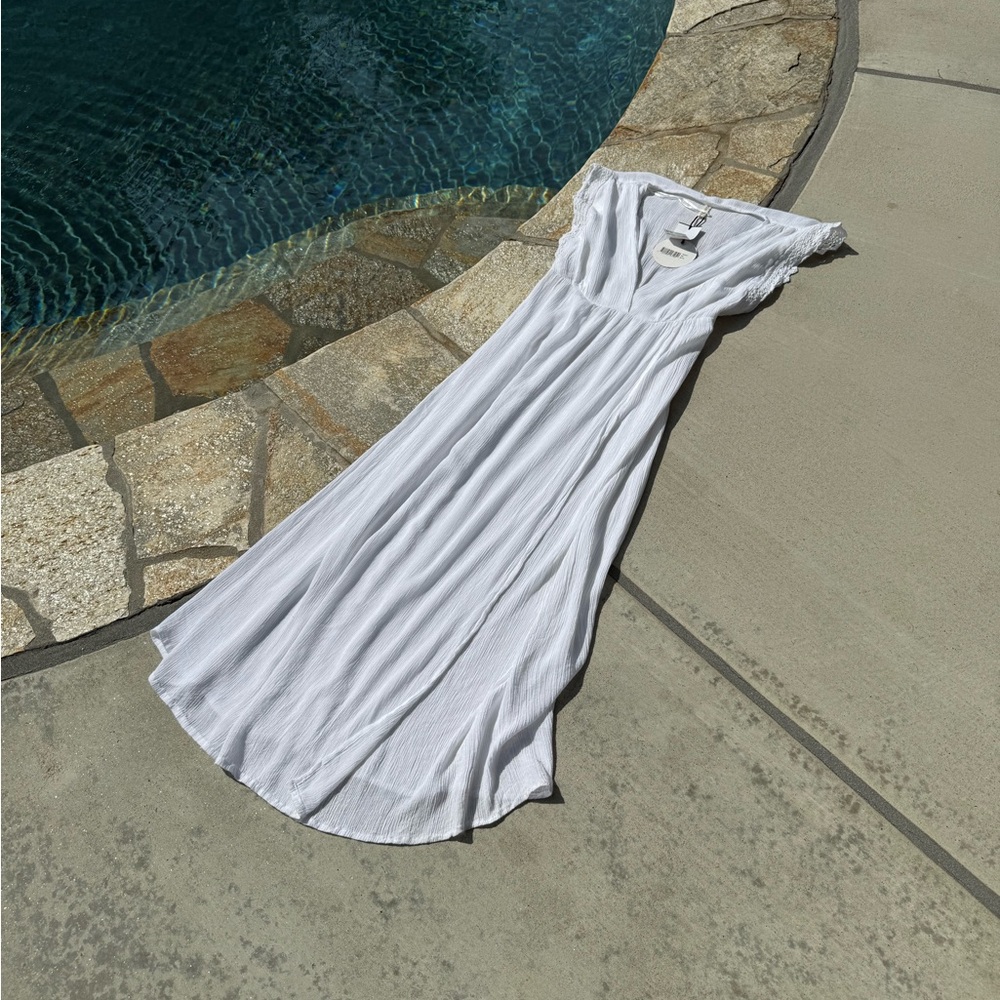 White Boho Beach Coverup Maxi Dress - Picture 2 of 6
